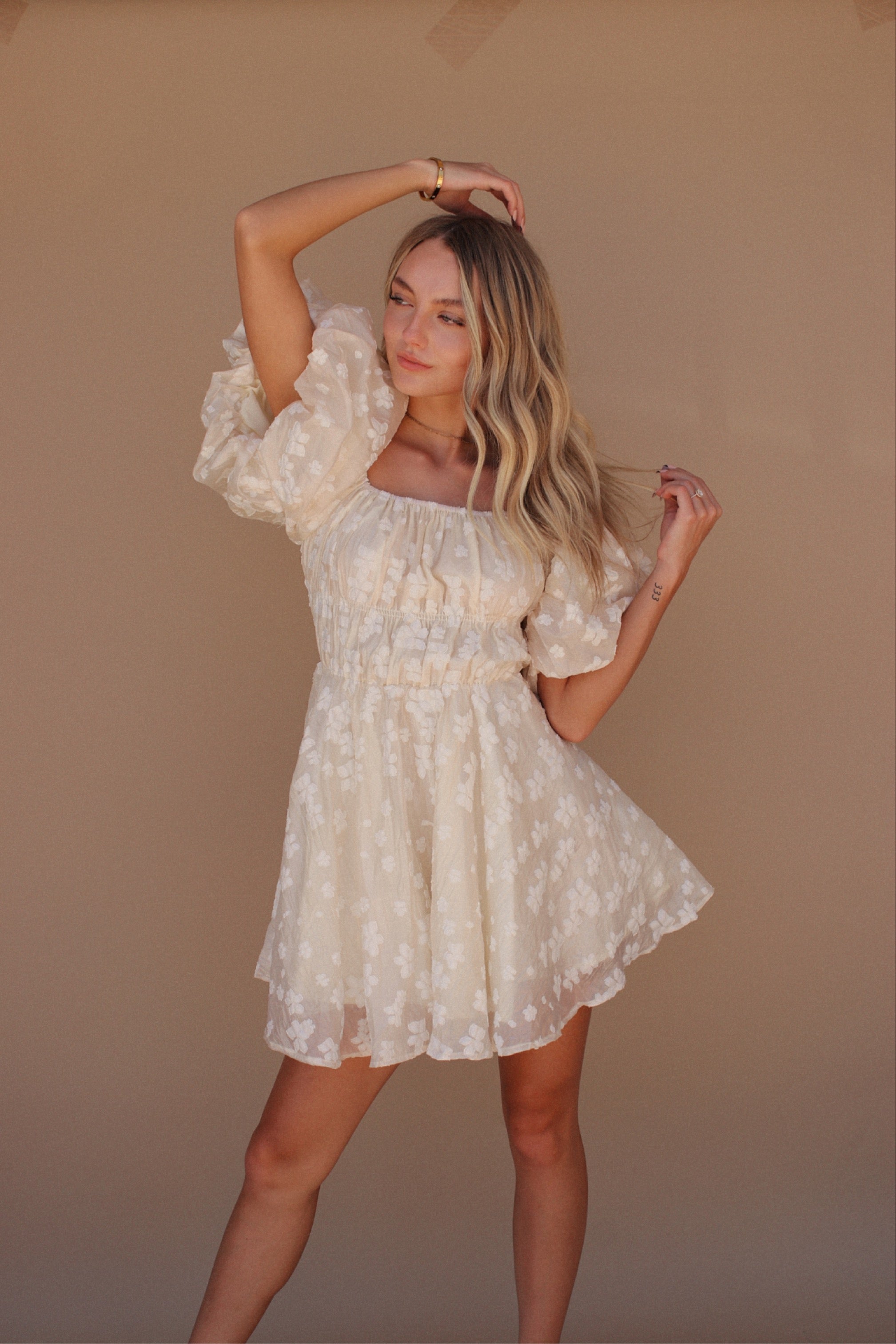 Beige Summer Dress Dott & Arrow Beige Summer Dress Dott & Arrow
