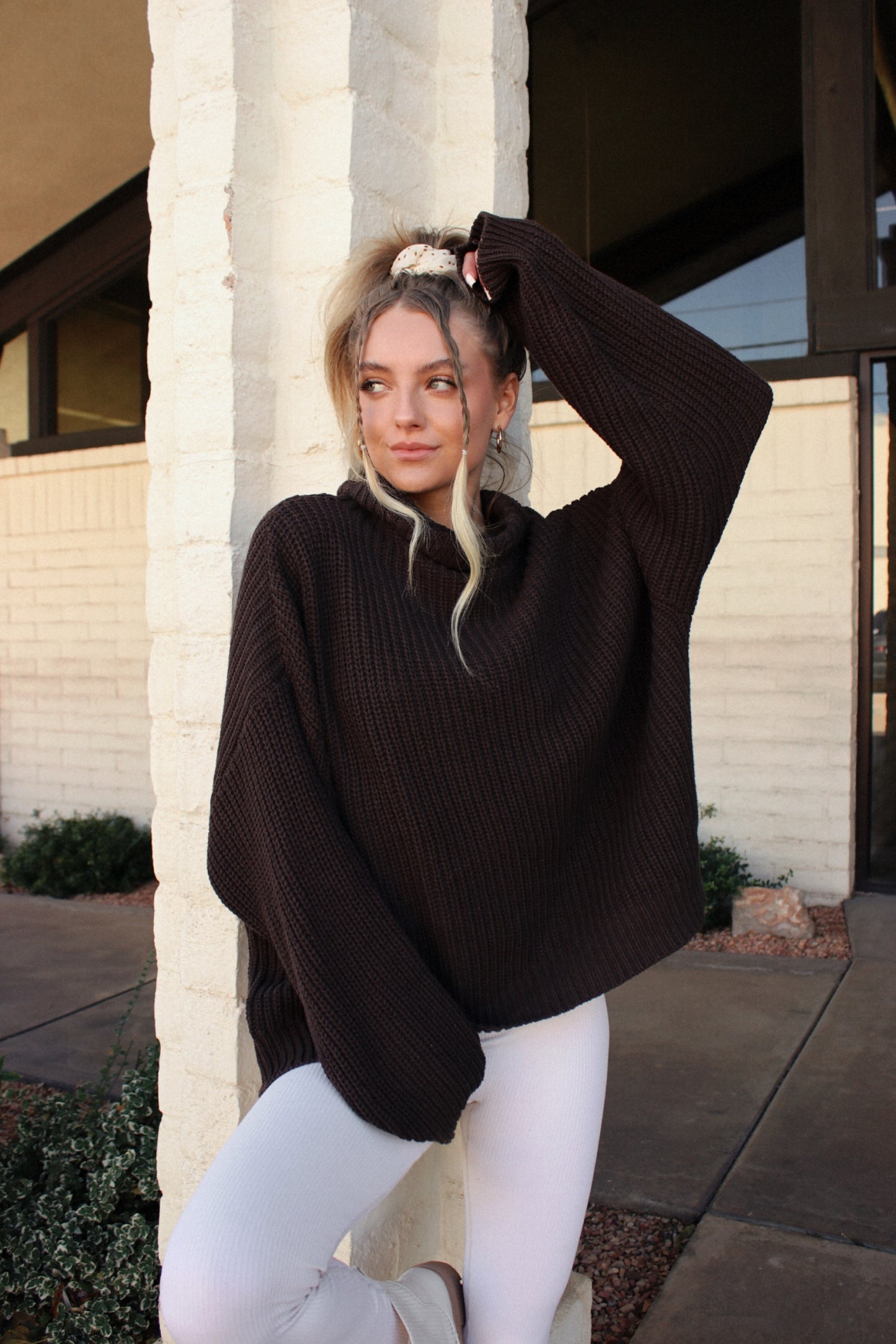 Envy Oversized Knit Sweater-Chocolate